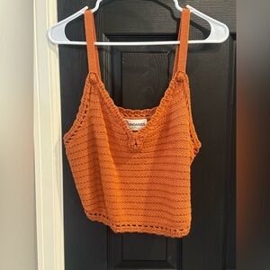 No Boundaries Orange Ribbed Sleeveless Camisole